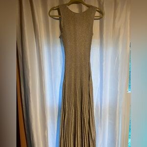 St John Gold Metallic Knit Gown NWOT